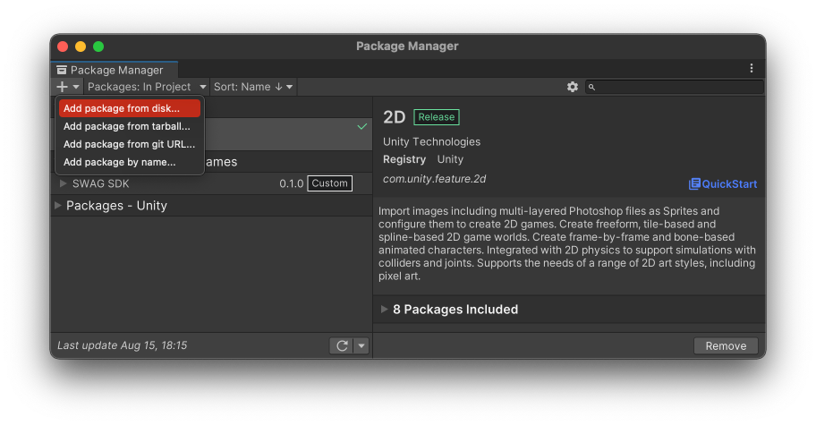 Package Manager Screenshot